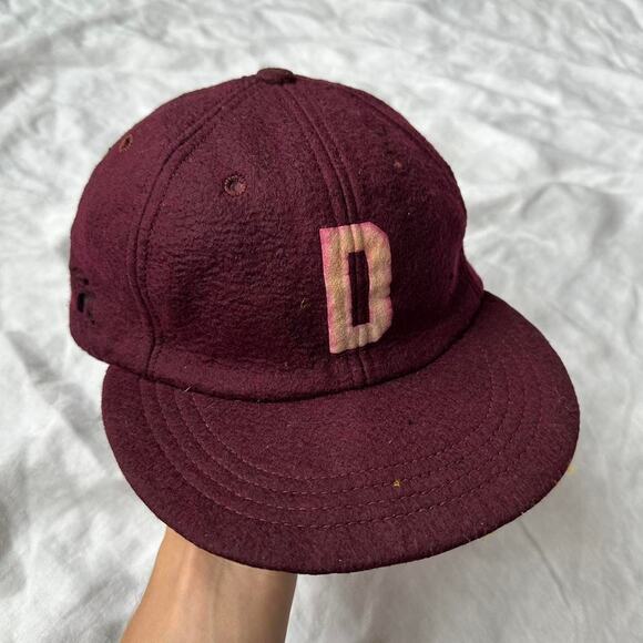 Vintage 60s Felt Burgundy Wool Baseball Cap Hat